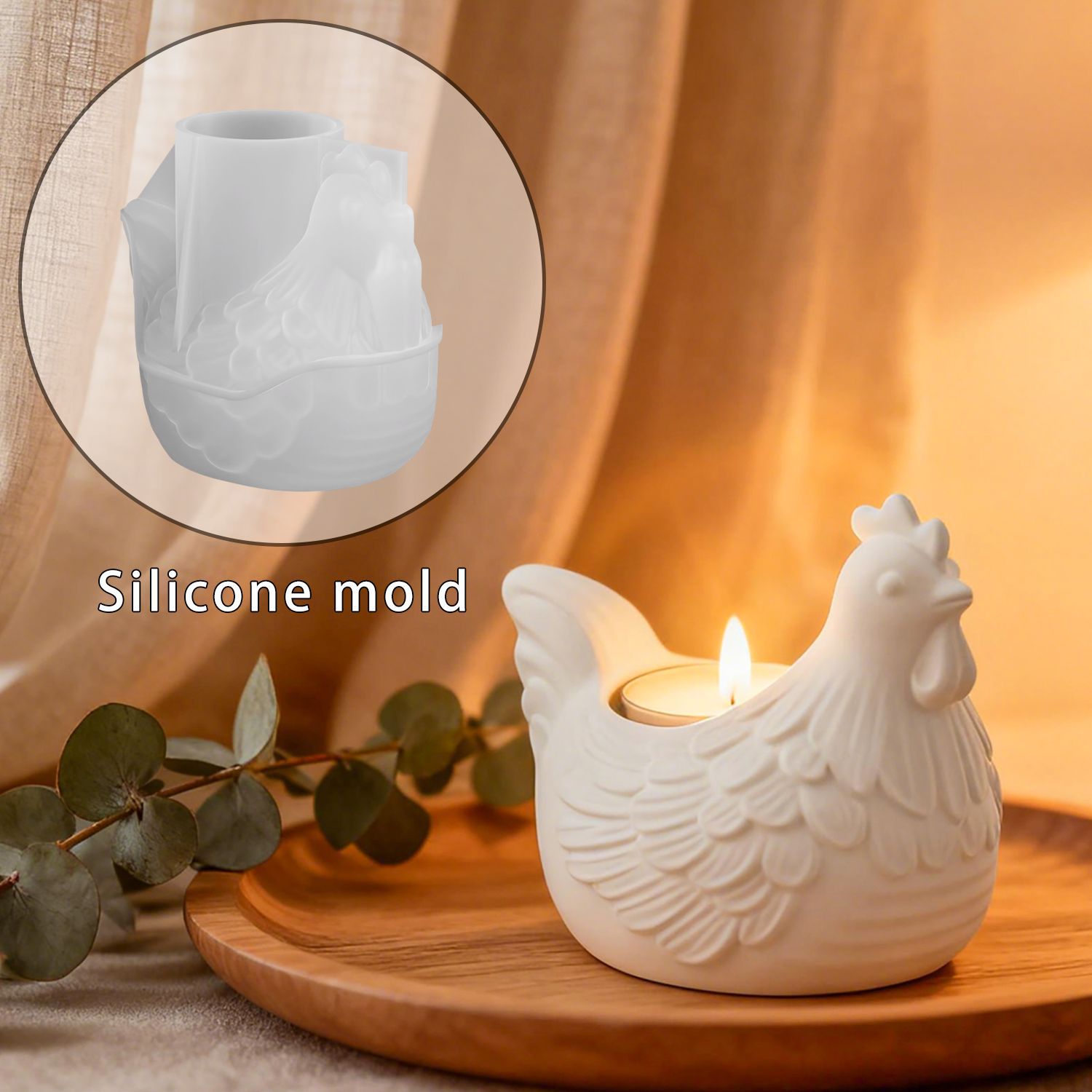 Candle Holder Supplies - Forma silikonowa DIY 3D na świecznik