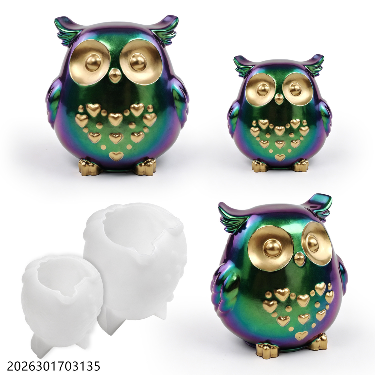 Candle Holder Supplies - Forma Silikonowa Sowa 3D Zestaw do