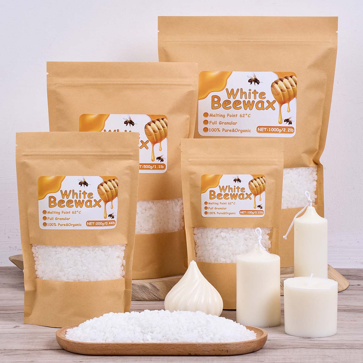 1000g Białego Wosku Pszczelego – Candle Supplies Beeswax recenzja i cena