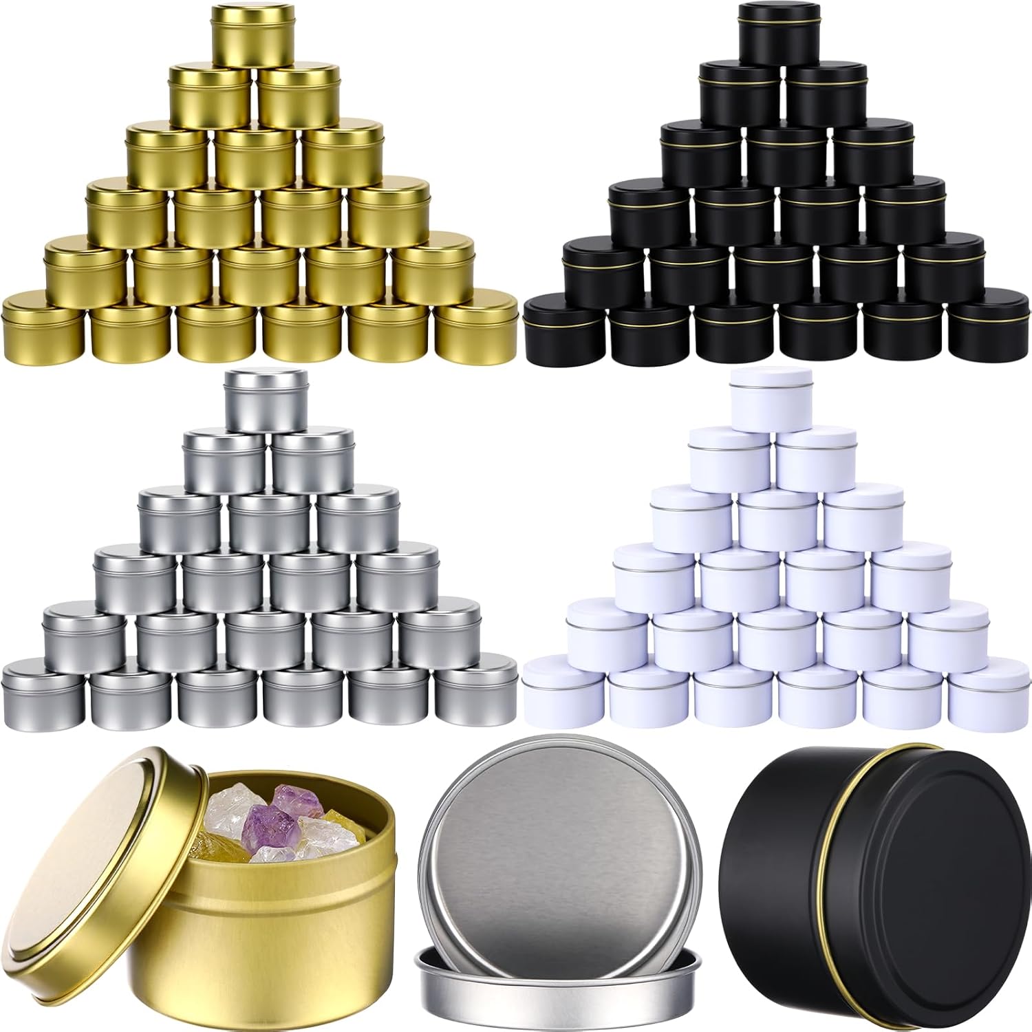 100 szt. Puszki na świece 4oz  – Metal Tin Lid 4Oz recenzja i cena