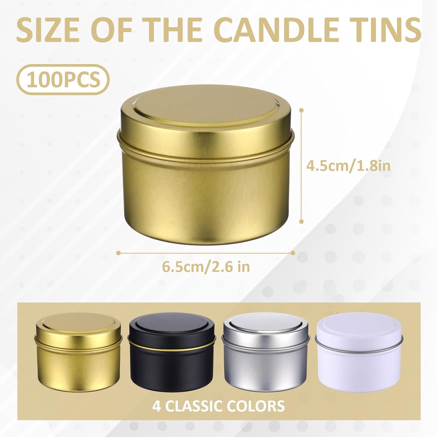 100 szt. Puszki na świece 4oz  – Metal Tin Lid 4Oz recenzja i cena